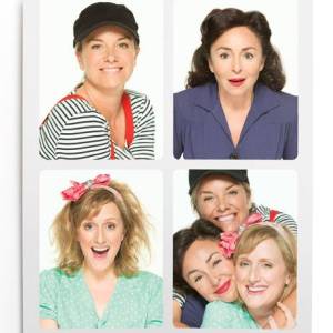 Tamzin Outhwaite, Samantha Spiro and Jenna Russell in the West End production of Di and Viv and Rose, 2015