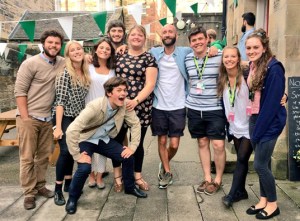 Cast and crew with author Glenn Waldron