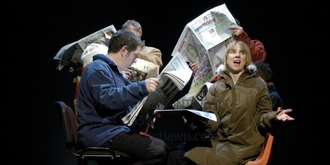  Bella Merlin performing in The Permanent Way by David Hare (photo by Geraint Lewis)